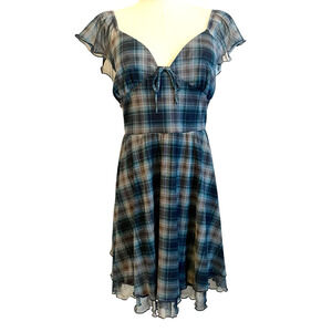 Wild Fable Babydoll Mini Dress Size XL Plaid Coquette Fairy Preppy Academia Y2K